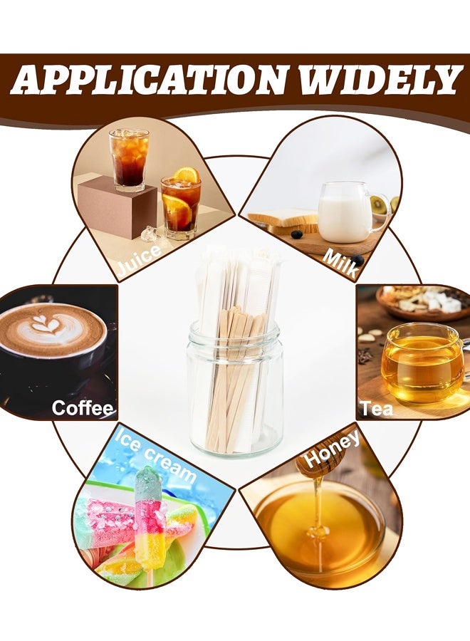 100PCS 5.5 in Individually Wrapped in Paper Wooden Coffee Stirrers,  for Daily Use or Other DIY Craft Design - Image 5